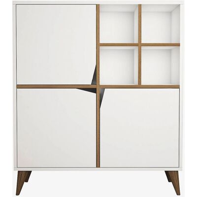 Kalune Design 845HCT3911 - Multi Purpose Cabinet Pulse - Hvid, Valnød - Skab Kalune Design 845HCT3911 - Multi Purpose Cabinet Pulse - Hvid, Valnød - Skab