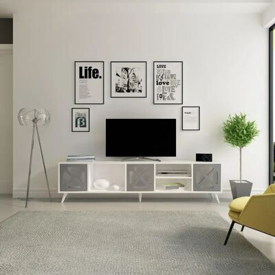 Hanah Home Sinef TV-Schranke - Weiß, Anthrazit - TV Möbel Hanah Home Sinef TV-Schranke - Weiß, Anthrazit - TV Möbel