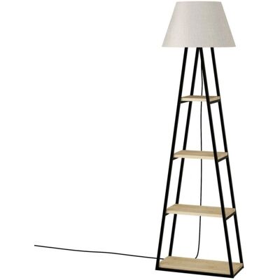 Greenice Deco Stehlampe - Schwarz/Beige/Hell Eiche/Hell Leinen - Stehlampe Greenice Deco Stehlampe - Schwarz/Beige/Hell Eiche/Hell Leinen - Stehlampe