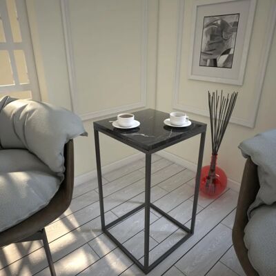 Hanah Home Pure Marmo Masă laterală - Negru - Design elegant Hanah Home Pure Marmo Masă laterală - Negru - Design elegant