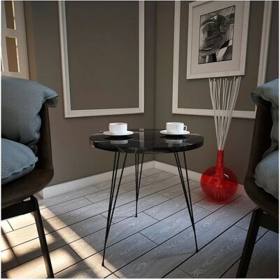 Hanah Home Beistelltisch - Marmo Schwarz - Kompaktes Modernes Design Hanah Home Beistelltisch - Marmo Schwarz - Kompaktes Modernes Design