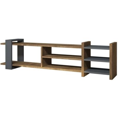 MUEBLES Kailua Dulap TV - Nuc și Antracit - 156x40x30cm - Dulap TV MUEBLES Kailua Dulap TV - Nuc și Antracit - 156x40x30cm - Dulap TV