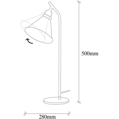 Opviq Sivani - Metalowa lampa stołowa - 28cm - 50cm - E27 - IP20 - Turcja - 2 lata Opviq Sivani - Metalowa lampa stołowa - 28cm - 50cm - E27 - IP20 - Turcja - 2 lata
