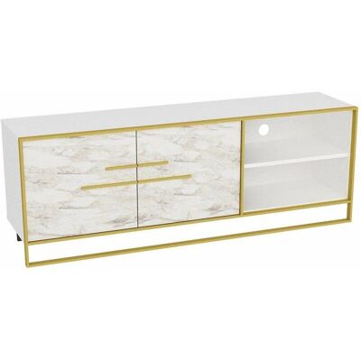 Meuble TV Hanah Home Polka - Blanc - Meuble TV - Publicité Meuble TV Hanah Home Polka - Blanc - Meuble TV - Publicité