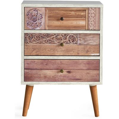 Woody Fashion 854KLN3405 Nachttisch - 3 Schubladen Weiß Holz Woody Fashion 854KLN3405 Nachttisch - 3 Schubladen Weiß Holz