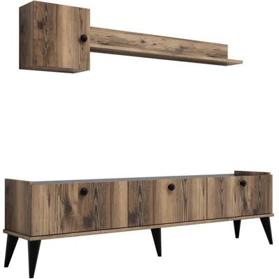 Mobilier TV Hannah Home - Finitură în Nuc și Marmură - Mobilier TV Mobilier TV Hannah Home - Finitură în Nuc și Marmură - Mobilier TV