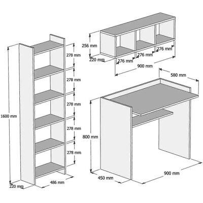 Kalune Design 566BMS2206 Studien Schreibtisch & Bücherregal - study table and bookshelf Kalune Design 566BMS2206 Studien Schreibtisch & Bücherregal - study table and bookshelf