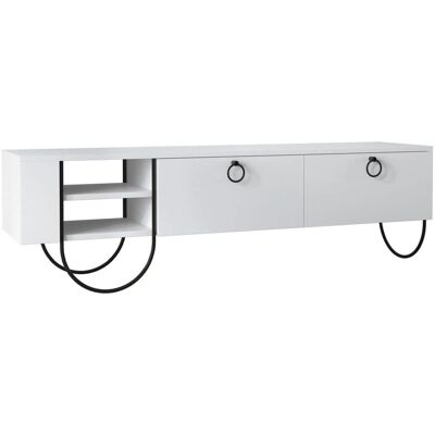 Kalune Design Norfolk Weiß TV-Stand - Modern, Geräumig & Wandmontage Kalune Design Norfolk Weiß TV-Stand - Modern, Geräumig & Wandmontage