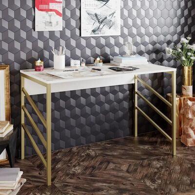 Hanah Home Schreibtisch Derlinde - Gold - Arbeitstisch Hanah Home Schreibtisch Derlinde - Gold - Arbeitstisch