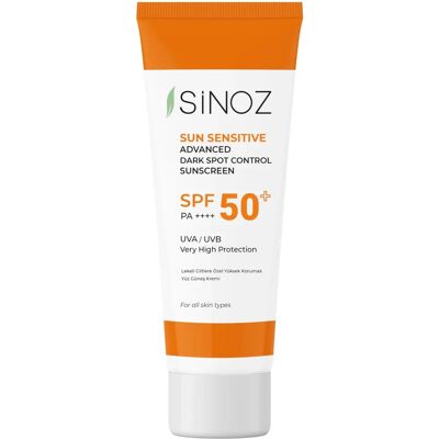 Sinoz Sun Sensitive Advanced Dark Spot Control SPF 50+ - Protection solaire pour peau sensible - Publicité Sinoz Sun Sensitive Advanced Dark Spot Control SPF 50+ - Protection solaire pour peau sensible - Publicité