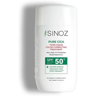 Sinoz - Cica Pura Corrector de Color Protector Solar SPF50+ - Crema facial con filtros SPF50+ Sinoz - Cica Pura Corrector de Color Protector Solar SPF50+ - Crema facial con filtros SPF50+