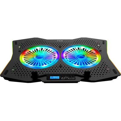 Inca INC-607GMS Laptop Koelmat - Verstelbare RGB Fan - Ondersteuning USB Hub Inca INC-607GMS Laptop Koelmat - Verstelbare RGB Fan - Ondersteuning USB Hub