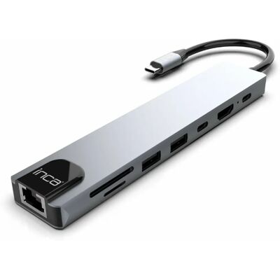Inca USB-C Dockingstation 8 Anschlüsse 4K HDMI Ethernet Aluminium Inca USB-C Dockingstation 8 Anschlüsse 4K HDMI Ethernet Aluminium