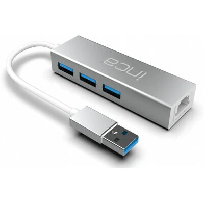 Hub USB Inca - USB 3.2 Gen 1, 3x USB 3.0, Ethernet RJ-45 - Aluminio Hub USB Inca - USB 3.2 Gen 1, 3x USB 3.0, Ethernet RJ-45 - Aluminio