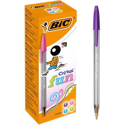 BIC Cristal Fun Ballpoint Pens - Wide Tip, Assorted Colors - 20 Pcs BIC Cristal Fun Ballpoint Pens - Wide Tip, Assorted Colors - 20 Pcs