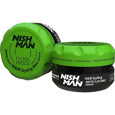 Nish Man M2 Styling Wax - Kort haar - Keratine 100ml Nish Man M2 Styling Wax - Kort haar - Keratine 100ml