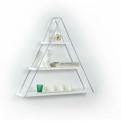 Estantería de pared piramidal blanca Argonauta 74x13x61cm - Estantería Estantería de pared piramidal blanca Argonauta 74x13x61cm - Estantería