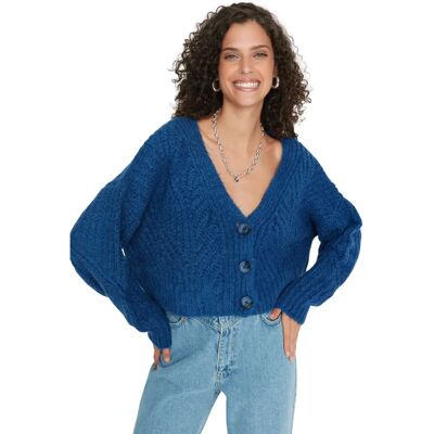 Cardigan in maglia a treccia donna di Trendyol - Blu indigo - M Cardigan in maglia a treccia donna di Trendyol - Blu indigo - M