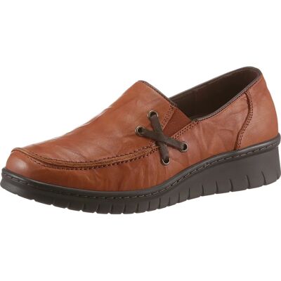 LORETTA Gr. 39 Braune Leder Sportliche Weit Slip-On Schuhe LORETTA Gr. 39 Braune Leder Sportliche Weit Slip-On Schuhe