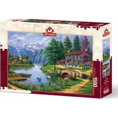ART Puzzle Cabane au Lac 1500 Pièces - Publicité ART Puzzle Cabane au Lac 1500 Pièces - Publicité