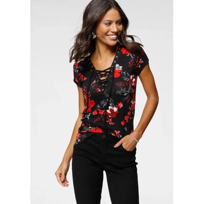 LAURA SCOTT Modell Gr. 36 Schwarz - T-Shirt - Figurbetont, V-Ausschnitt LAURA SCOTT Modell Gr. 36 Schwarz - T-Shirt - Figurbetont, V-Ausschnitt