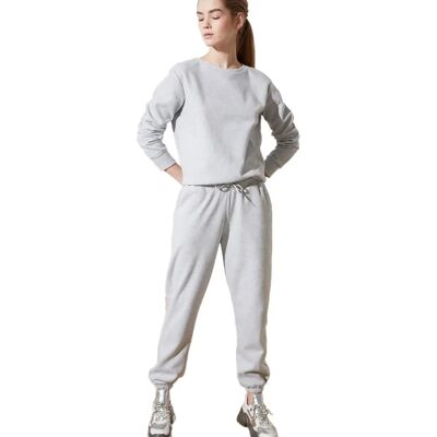 Pantalon de jogging taille femme - gris coton - taille large - Trendyol Pantalon de jogging taille femme - gris coton - taille large - Trendyol
