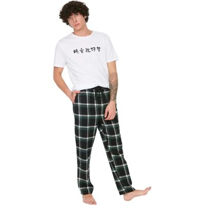 Pantalons de pyjama en coton décontractés pour homme - Navy/Blue - M Pantalons de pyjama en coton décontractés pour homme - Navy/Blue - M
