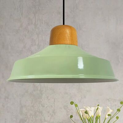 Asletl Holz Vintage Metall Pendellampe - Pendellampe Asletl Holz Vintage Metall Pendellampe - Pendellampe