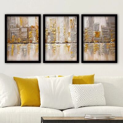 Wallity 364LUL1346 artă murală - Set de 3 picturi înrămate - Decor pentru casă Wallity 364LUL1346 artă murală - Set de 3 picturi înrămate - Decor pentru casă