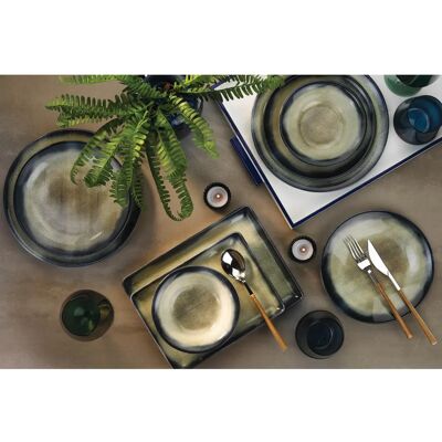 Kutahya Porselen Essteller-Set - Dunkelblau / Braun - Geschirrset Kutahya Porselen Essteller-Set - Dunkelblau / Braun - Geschirrset