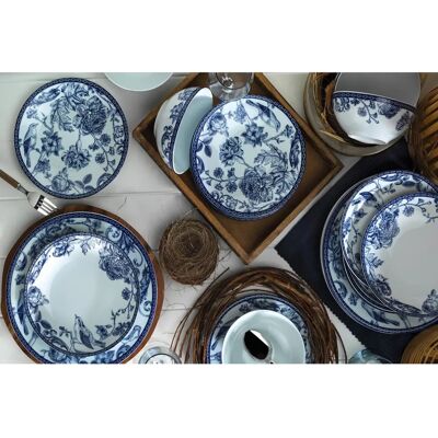 Hermia Modèle ZG24Y2420939016 - Service de Table Bleu et Blanc - 24 Pièces - Publicité Hermia Modèle ZG24Y2420939016 - Service de Table Bleu et Blanc - 24 Pièces - Publicité