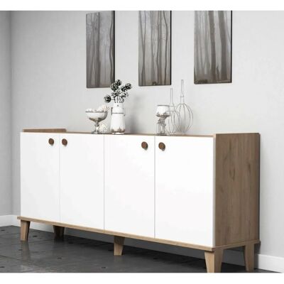COTECOSY Roble + Blanco Sideboard - Laminierte Spanplatte COTECOSY Roble + Blanco Sideboard - Laminierte Spanplatte
