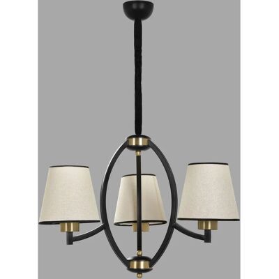 Lampadario Opviq Paul 3 Luci Nero - Diffusore Intrecciato Aperto Lampadario Opviq Paul 3 Luci Nero - Diffusore Intrecciato Aperto