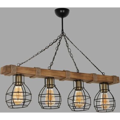 Opviq Houten Tülay 4-Lichts Chandelier - Plafondlamp Opviq Houten Tülay 4-Lichts Chandelier - Plafondlamp