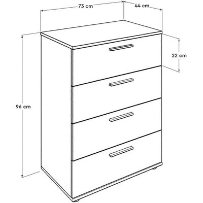 Hanah Home Modell SFN-540-BB-1 Weiße Kommode - Kommode Hanah Home Modell SFN-540-BB-1 Weiße Kommode - Kommode