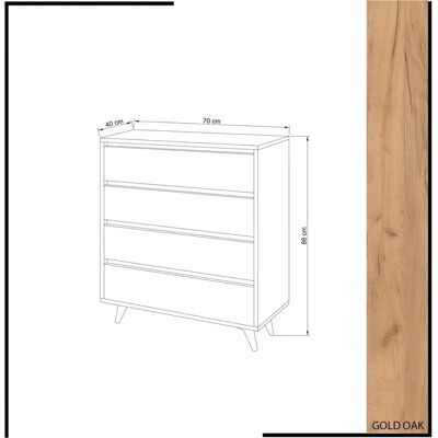 Homitis Caleb - Eiche und Schwarz Kommode - Modernes Stauraum-Möbel Homitis Caleb - Eiche und Schwarz Kommode - Modernes Stauraum-Möbel