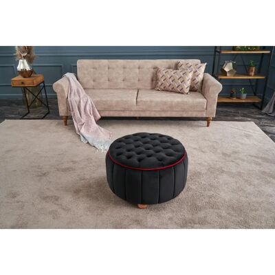 Atelier Del Sofa Hocker - Schwarz - Samt - 65x42x65 cm - Pouffe Atelier Del Sofa Hocker - Schwarz - Samt - 65x42x65 cm - Pouffe