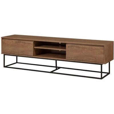 Coticosy - Moderner Walnuss TV-Schrank 180cm - 2 Nischen 2 Schubladen Coticosy - Moderner Walnuss TV-Schrank 180cm - 2 Nischen 2 Schubladen