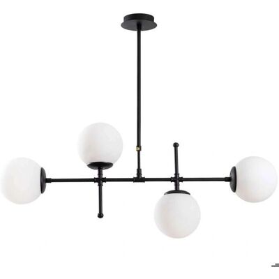 Hanah Home Schwarze Metall-Glas Pendelleuchte - Pendelleuchte Hanah Home Schwarze Metall-Glas Pendelleuchte - Pendelleuchte