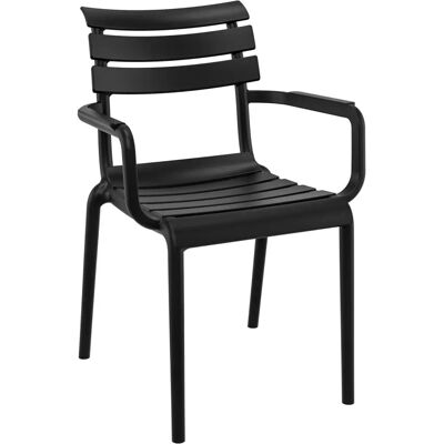 Siesta Paris Gartensessel - mit Armlehne - Kunststoff - stapelbar - schwarz Siesta Paris Gartensessel - mit Armlehne - Kunststoff - stapelbar - schwarz