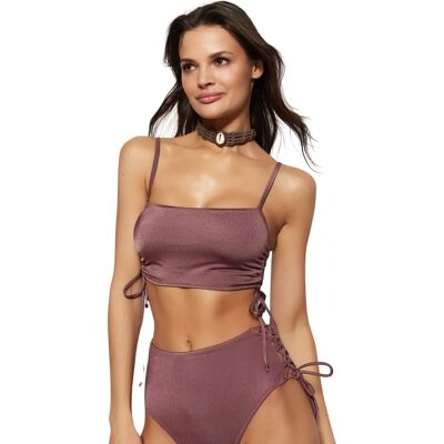 Top de Maillot de Bain Femmes Marron - Taille EU 38 - Haut de Bikini Top de Maillot de Bain Femmes Marron - Taille EU 38 - Haut de Bikini