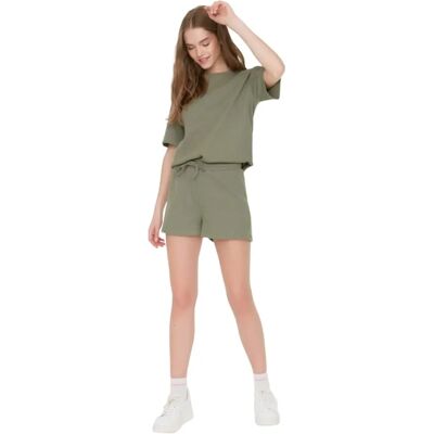 Ensemble de Pyjama Trendyol - Vert, Kaki - Col rond Ensemble de Pyjama Trendyol - Vert, Kaki - Col rond