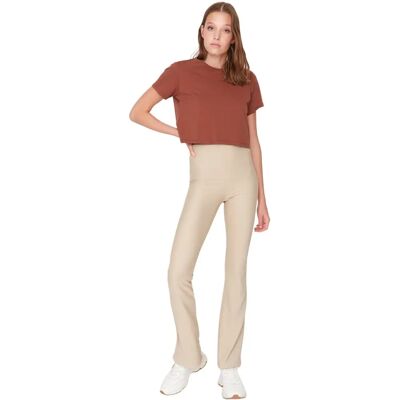 Leggings Sport à Taille Haute pour Femmes - Beige - M Leggings Sport à Taille Haute pour Femmes - Beige - M