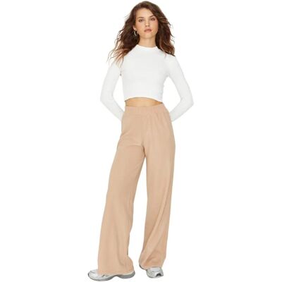 Pantalon de survêtement beige Thessaloniki à jambe large - Trendyol Pantalon de survêtement beige Thessaloniki à jambe large - Trendyol