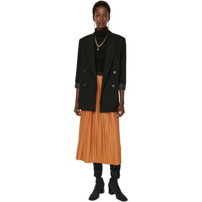 Trendyol Camel Pleated High Waist Woven Skirt - Jupe Trendyol Camel Pleated High Waist Woven Skirt - Jupe