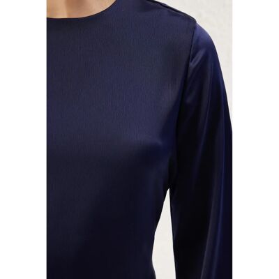 Trendyol - Brit Detailed Woven Satin Evening Dress - Navy Blue - 40 - Dress Trendyol - Brit Detailed Woven Satin Evening Dress - Navy Blue - 40 - Dress