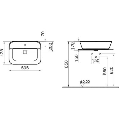 Steinkamp Value Aanrechtwasbak - 59,5x42,5cm zonder overloop Steinkamp Value Aanrechtwasbak - 59,5x42,5cm zonder overloop