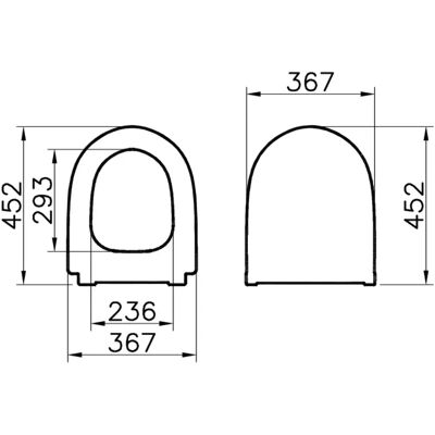 Vitra Sento WC-Sitz - Slim, Schwarz Matt, Topfästning Vitra Sento WC-Sitz - Slim, Schwarz Matt, Topfästning