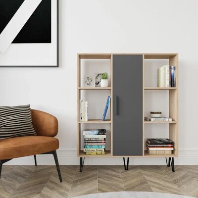 Homitis Weiße Graue Eiche Bücherregal - Industriell, Skandinavisch, Modern Homitis Weiße Graue Eiche Bücherregal - Industriell, Skandinavisch, Modern