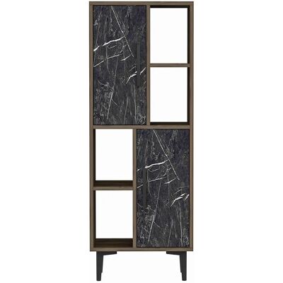 Hanah Home Mehrzweckschrank Walnuss & Schwarzer Marmor - Stauraum Hanah Home Mehrzweckschrank Walnuss & Schwarzer Marmor - Stauraum